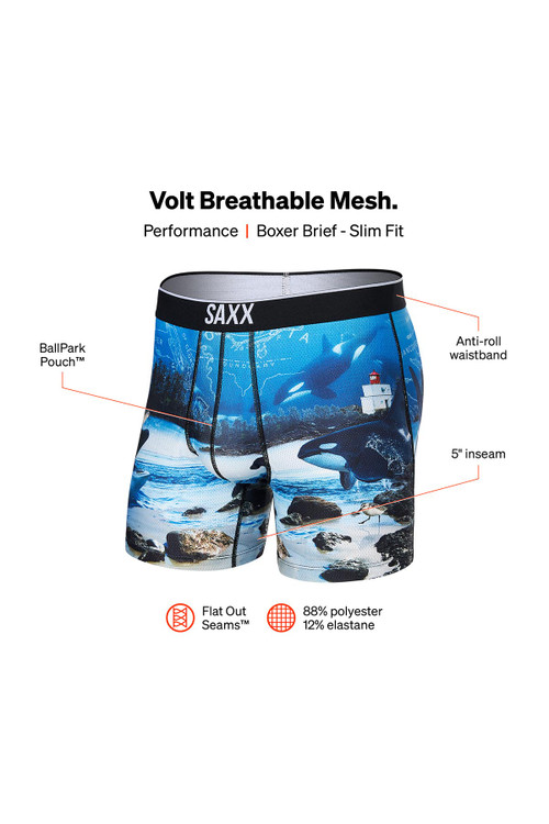 Saxx Volt Boxer Brief | Vancouver Island Multi | SXBB29-VIM  - Mens Boxer Briefs - Front View - Topdrawers Underwear for Men
