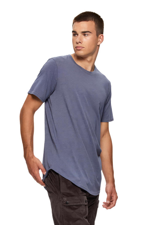 Kuwalla Tee Eazy Scoop Tee | Grisaille Blue | KUL-CT1851  - Mens T-Shirts - Side View - Topdrawers Clothing for Men
