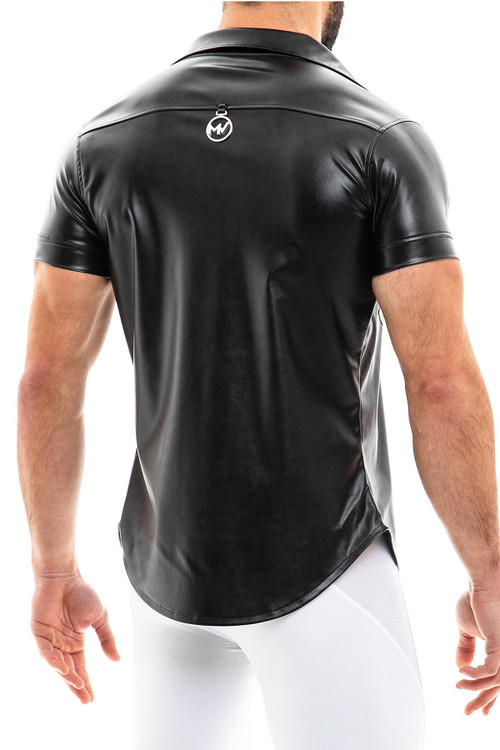 Modus Vivendi Leather Shirt | Black | 20541  - Mens Fetish Short Sleeve Shirts - Rear View - Topdrawers Clothing for Men
