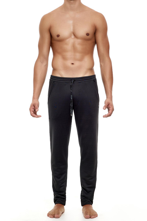 Modus Vivendi Diagonal Pants | Black | 10352  - Mens Athletic Pants - Front View - Topdrawers Clothing for Men
