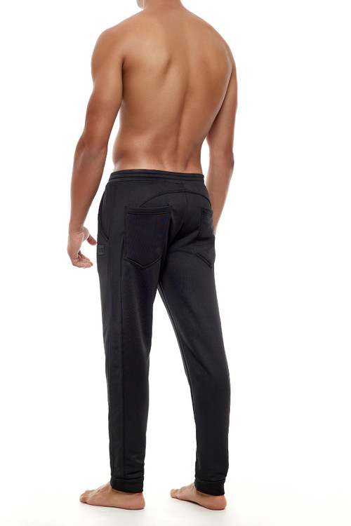 Modus Vivendi Diagonal Pants | Black | 10352  - Mens Athletic Pants - Rear View - Topdrawers Clothing for Men

