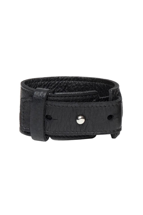 Brave Leather Foster Cuff | Black Nappa | B1013FOSTER-BL  - Mens Bracelets - Front View - Topdrawers Apparel for Men
