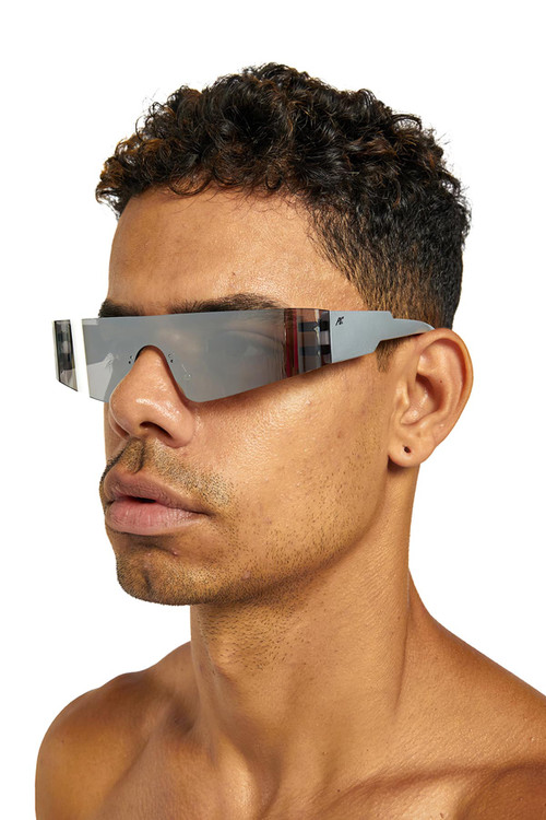 Project Claude Narrow Visor | Silver | PCE012  - Mens Sunglasses Eyewear - Side View - Topdrawers Apparel for Men
