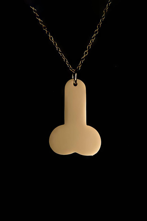 Project Claude Dick Pendant | Gold | PCJ010G  - Mens Necklaces - Front View - Topdrawers Apparel for Men
