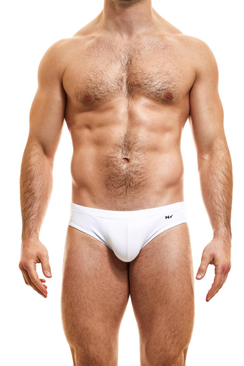 Modus Vivendi Peace Classic Brief | White | 04017-WH  - Mens Briefs - Front View - Topdrawers Underwear for Men
