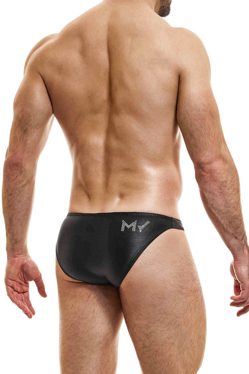 Modus Vivendi Flashy Low Cut Brief | Black | 19315-BL  - Mens Briefs - Rear View - Topdrawers Underwear for Men
