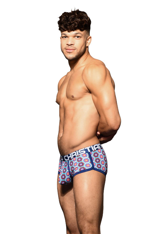 Andrew Christian Carlton Mesh Boxer w/ Almost Naked | 92977  - Mens Boxer Briefs - Side View - Topdrawers Underwear for Men
