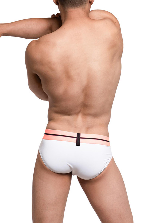 Private Structure Micro Maniac Mini Brief | White | MMUX4179-WH  - Mens Briefs - Rear View - Topdrawers Underwear for Men
