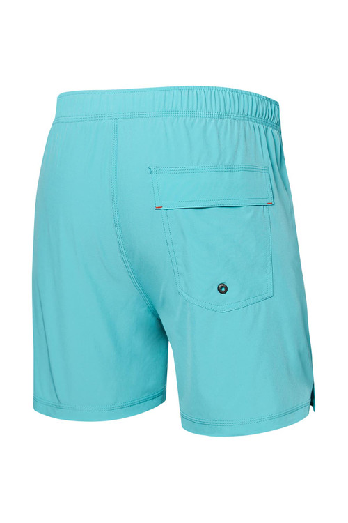 Saxx Oh Buoy 2N1 Volley Swim Short 5" | Turquoise | SXSW03L-TRQ  - Mens Swim Shorts - Rear View - Topdrawers Swimwear for Men
