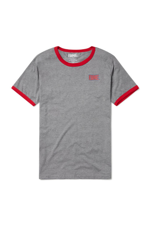 Bike Athletic Classic Ringer T-Shirt | Grey/Red | BAM111GRY  - Mens T-Shirts - Front View - Topdrawers Clothing for Men
