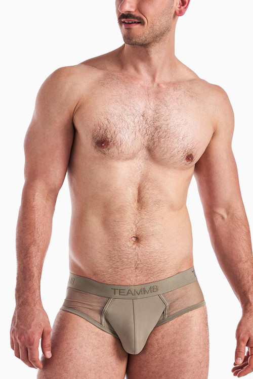 Teamm8 Score Sheer Brief | Army | TU-BFSCORS-AR  - Mens Briefs - Front View - Topdrawers Underwear for Men
