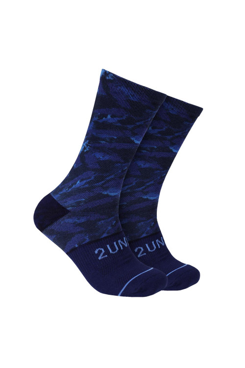 2UNDR Flex Crew Sock | Blue Storm | 2U81PS-397  - Mens Socks - Front View - Topdrawers Underwear for Men
