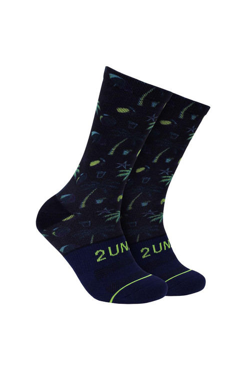 2UNDR Flex Crew Sock | Midnite Oasis | 2U81PS-343  - Mens Socks - Front View - Topdrawers Underwear for Men
