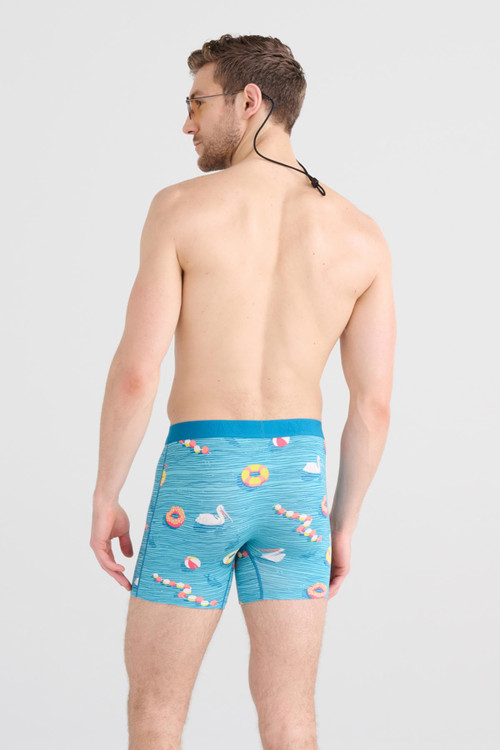 Saxx Vibe Boxer Brief | Swimmers Sea Level | SXBM35-SWS  - Mens Boxer Briefs - Rear View - Topdrawers Underwear for Men
