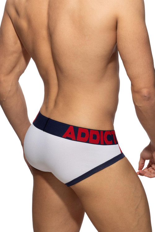 Addicted Sports Padded Brief | White | AD1244-01  - Mens Briefs - Rear View - Topdrawers Underwear for Men
