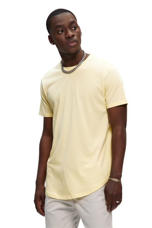 Kuwalla Tee Eazy Scoop Tee | Mellow Yellow | KUL-CT1851-YEL  - Mens T-Shirts - Front View - Topdrawers Clothing for Men
