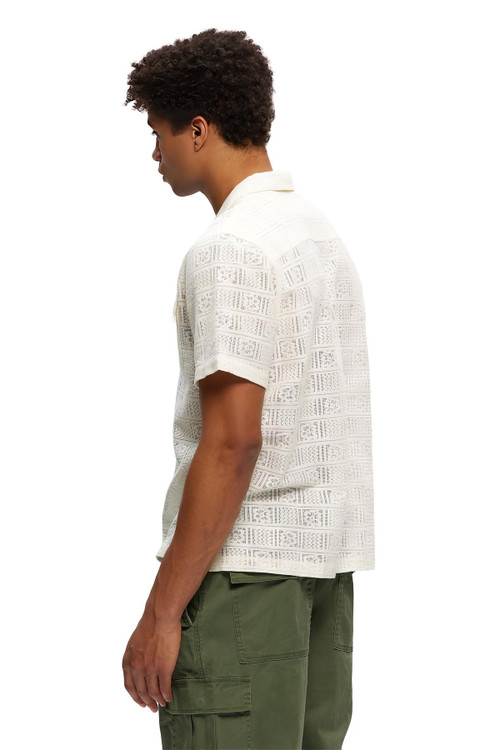 Kuwalla Tee Lace Yacht Shirt | White | KUL-LYS015-WHT  - Mens Short Sleeve Shirts - Rear View - Topdrawers Clothing for Men
