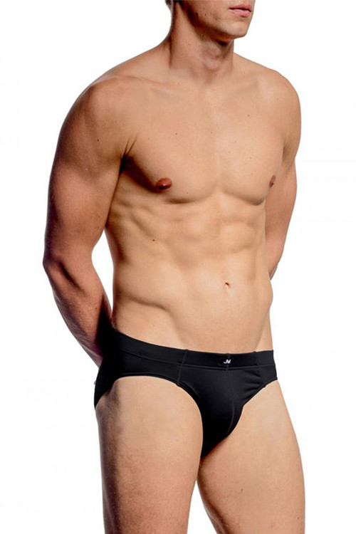 JM SKINZ Bikini 88152 - Black - Mens Briefs - Front View - Topdrawers Underwear for Men