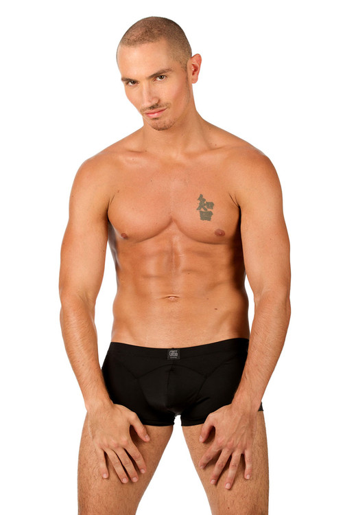 Gregg Homme Wonder Boxer Brief 96105-BL - Black - Mens Boxer Briefs - Front View - Topdrawers Underwear for Men