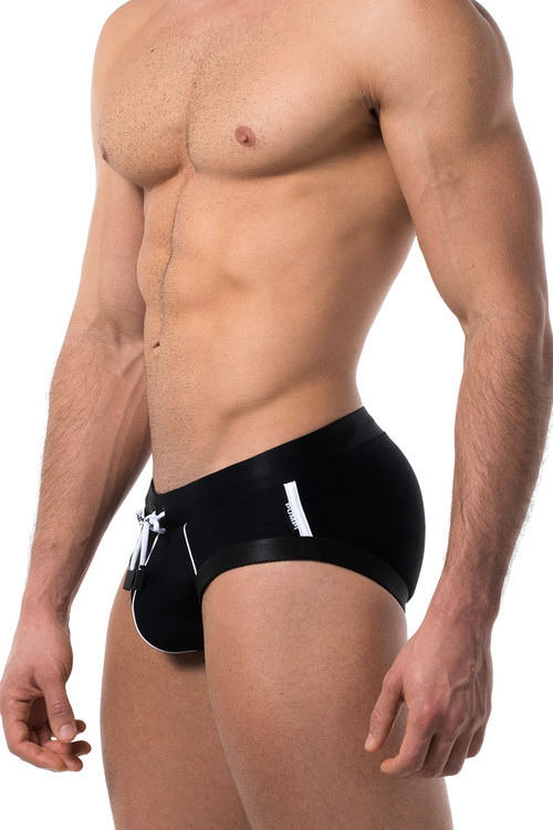 PUMP! Black WaterBrief 13005 - Mens Swim Briefs - Side View - Topdrawers Swimwear for Men
