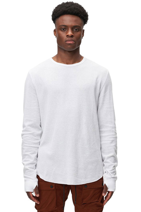Kuwalla Tee Thermal Hi-Lo Tee L/S KUL-TH1612B-WHT White - Mens T-Shirts - Front View - Topdrawers Clothing for Men
 Kuwalla Tee Thermal Hi-Lo Tee L/S KUL-TH1612B-WHT White - Mens T-Shirts - Front View - Topdrawers Clothing for Men