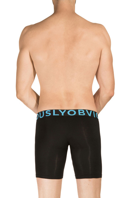 Obviously EveryMan Boxer Brief 6 Inch Leg B09-1A Black - Mens Boxer Briefs - Rear View - Topdrawers Underwear for Men
