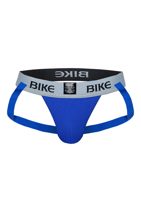 Bike Classic Jockstrap BAS304BLU - Mens Athletic Supporter Jockstraps - Garment View - Topdrawers Underwear for Men
