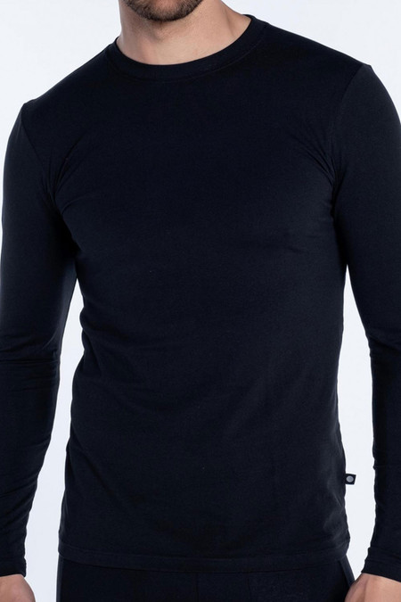 Punto Blanco Basix Long-Sleeve T-Shirt | Black | 5338520-090  - Mens T-Shirts - Front View - Topdrawers Underwear for Men
