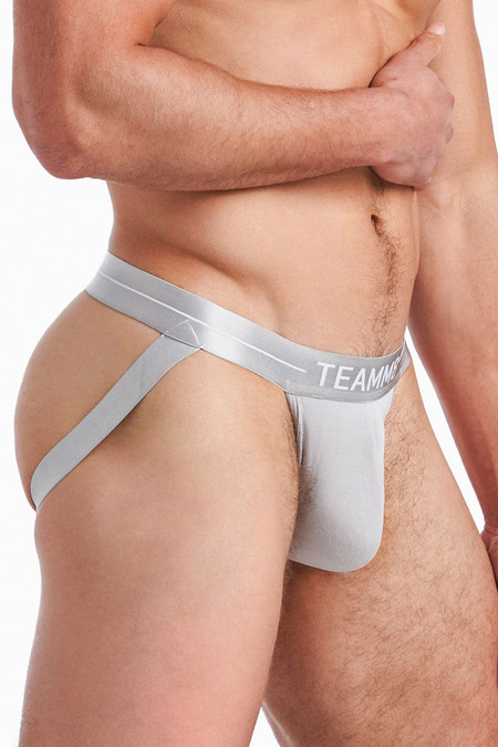 Teamm8 Icon Jockstrap | Grey | TU-JKICON-GRY  - Mens Jockstraps - Side View - Topdrawers Underwear for Men
