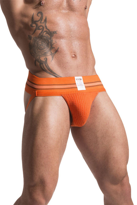 GYM Jockstraps Old School Jockstrap w/ 3" Waistband | Orange | GYM004-OR  - Mens Athletic Supporter Jockstraps - Front View - Topdrawers Underwear for Men

