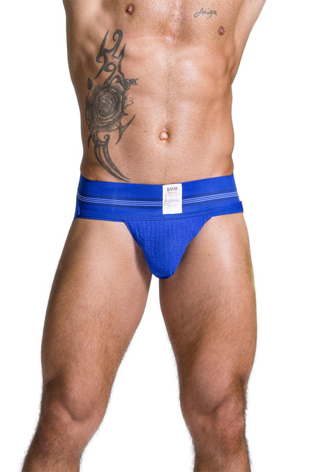 GYM Jockstraps Old School Jockstrap w/ 3" Waistband | Royal | GYM004-ROY  - Mens Athletic Supporter Jockstraps - Front View - Topdrawers Underwear for Men
