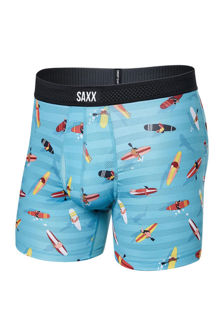 Saxx DropTemp Mesh Boxer Brief | Cloud Drop Camo Navy | SXBB09F-CDN  - Mens Boxer Briefs - Front View - Topdrawers Underwear for Men

