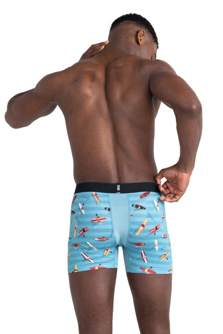 Saxx DropTemp Mesh Boxer Brief | Cloud Drop Camo Navy | SXBB09F-CDN  - Mens Boxer Briefs - Rear View - Topdrawers Underwear for Men
