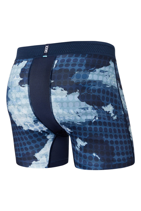 Saxx DropTemp Mesh Boxer Brief | Cloud Drop Camo Navy | SXBB09F-CDN  - Mens Boxer Briefs - Rear View - Topdrawers Underwear for Men