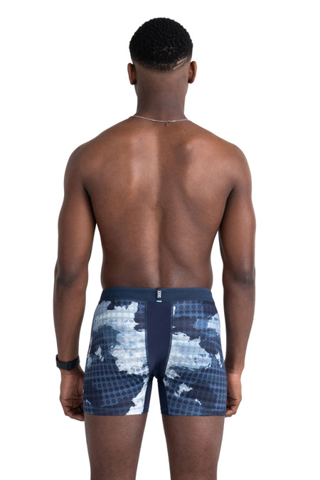 Saxx DropTemp Mesh Boxer Brief | Cloud Drop Camo Navy | SXBB09F-CDN  - Mens Boxer Briefs - Rear View - Topdrawers Underwear for Men