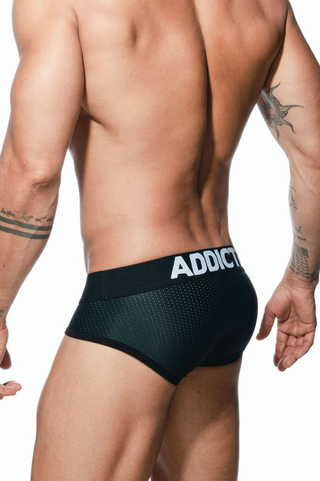 Addicted Push Up Mesh Brief | Black | AD805-10  - Mens Briefs - Rear View - Topdrawers Underwear for Men
