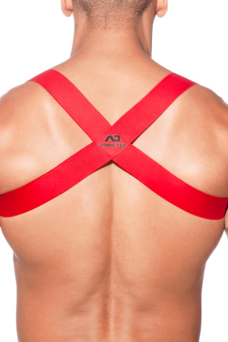 Addicted Spider Harness | Red | AD814-06  - Mens Elastic Harnesses - Rear View - Topdrawers Underwear for Men
