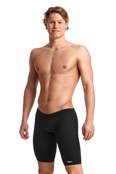 Funky Trunks Training Swim Jammers | Still Black | FT37M00038  - Mens Swim Trunks - Front View - Topdrawers Swimwear for Men
