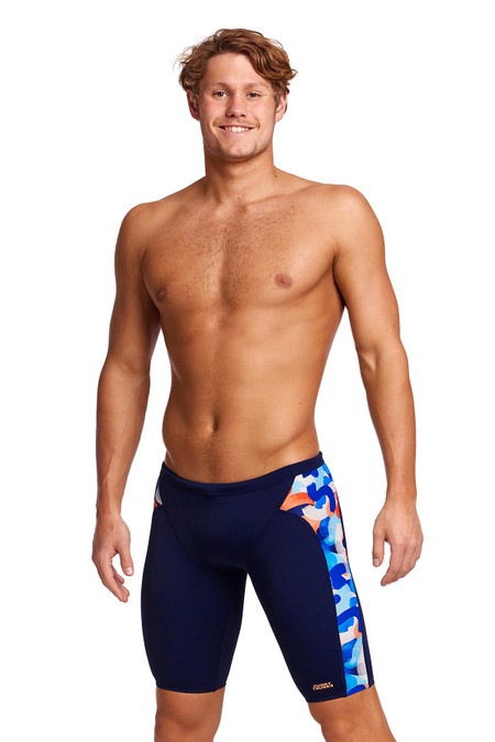 Funky Trunks Training Swim Jammers | Wet Paint | FT37M71612  - Mens Swim Trunks - Front View - Topdrawers Swimwear for Men
