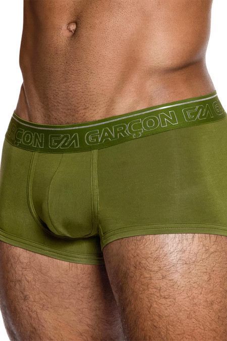 Garçon Khaki Bamboo Trunk | GM22-KHAKI-TRUNK  - Mens Boxer Briefs - Front View - Topdrawers Underwear for Men
 Garçon Khaki Bamboo Trunk | GM22-KHAKI-TRUNK  - Mens Boxer Briefs - Front View - Topdrawers Underwear for Men