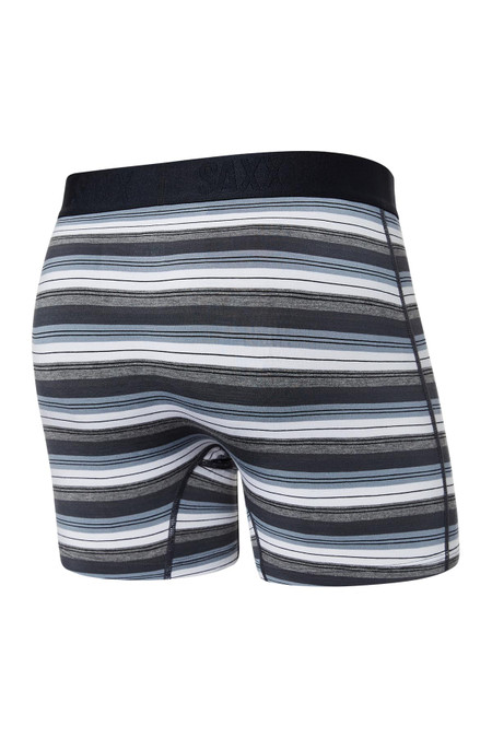 Saxx Vibe Boxer Brief | Grey Freehand Stripe | SXBM35-GFH  - Mens Trunk Boxer Briefs - Rear View - Topdrawers Underwear for Men
