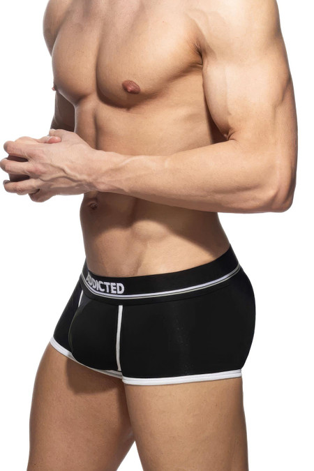 Addicted Black Cotton Trunk | AD2228  - Mens Trunk Boxers - Side View - Topdrawers Underwear for Men
