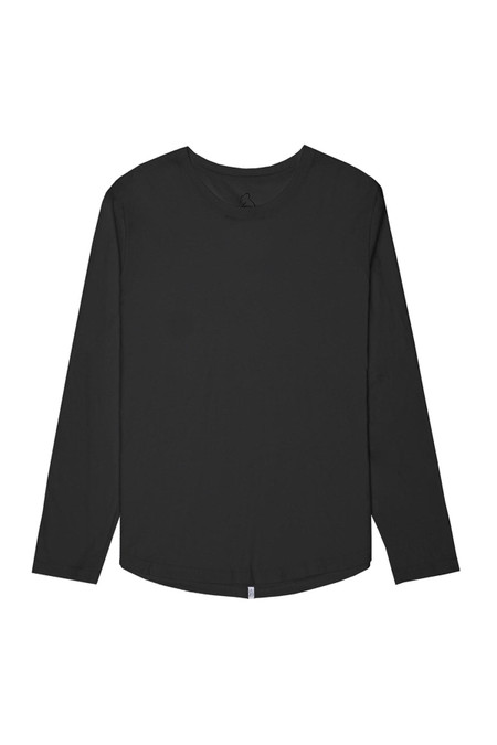 Kuwalla Tee L/S Eazy Scoop Tee | Black KUL-0324-LCT1012 | Front View | Mens Long Sleeve T-Shirts | Topdrawers Clothing for Men