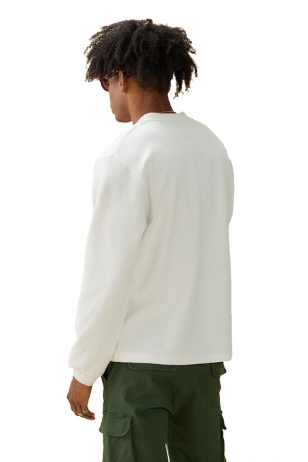 Kuwalla Tee L/S Thermal Henley | White KUL-0324-LSH104 | Rear View | Mens Casual Tops | Topdrawers Clothing for Men