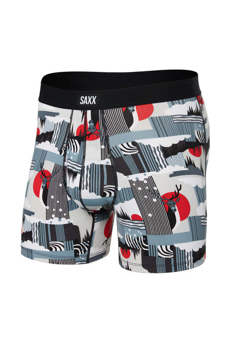 Saxx Daytripper Boxer Brief Fly | Winter Waterfall Turbulence SXBB11F | Front View | Mens Boxer Briefs | Topdrawers Underwear for Men