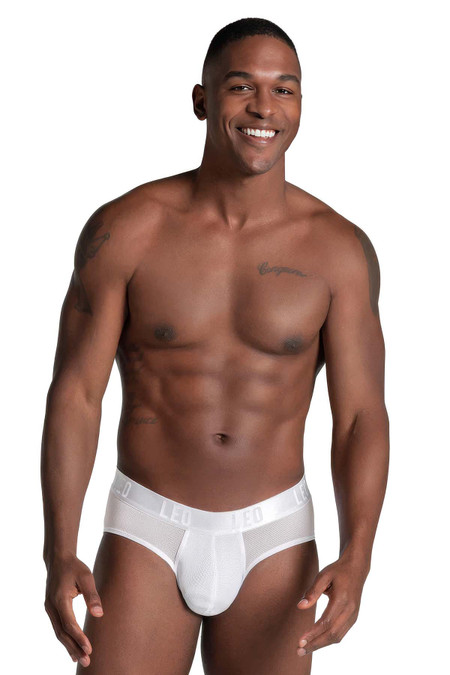Leo Ultra-Light Brief Ergonomic Pouch | White 033278N | Front View | Mens Briefs | Topdrawers Underwear for Men