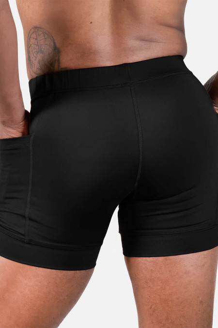 Peelers Agility Short | Black AG24SH | Rear View | Mens Athletic Shorts | Topdrawers Clothing for Men