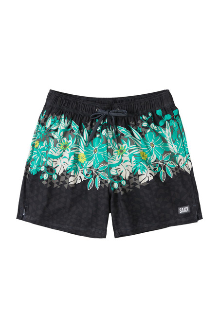 Saxx Oh Buoy 2N1 Volley Swim Short 5 Inch | Diamondhead Black SXSW03L | Front View | Mens Swim Shorts | Topdrawers Swimwear for Men