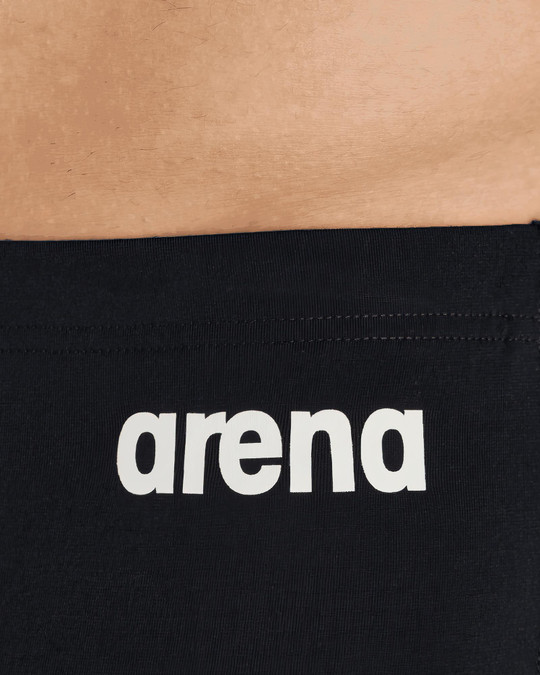 Arena Team Swim Short Trunk Solid | Black White 004776-550 | Item View | Mens Swim Boxers | Topdrawers Swimwear for Men