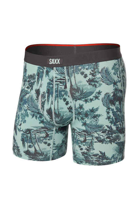 Saxx Vibe Xtra Boxer Brief | Golf Toile Aquifer SXVX24F | Front View | Mens Boxer Briefs | Topdrawers Underwear for Men